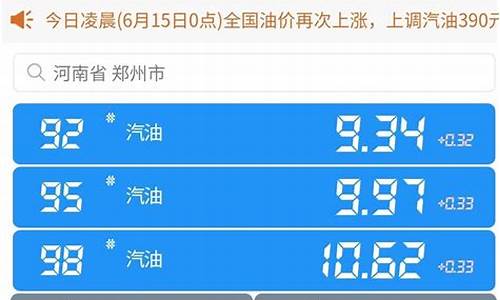 河南省今日油价92汽油多少_河南今日油价92汽油价格